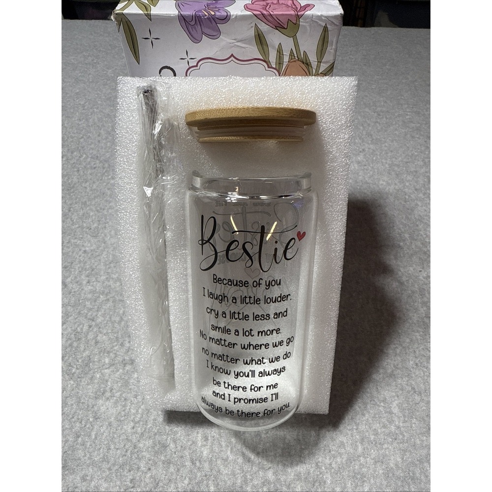Sister Bestie Glass Tumbler New
